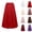 Red, variant on POIUYTR Women Casual Pleated Long Skirts Summer High Waist Flowy Solid Color Skirt Trendy Mesh Skirts