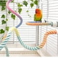thumbnail image 3 of Parrot Climbing Rope Perch, Extra Large Gradient Color, 31.5 Inch Bendable Spiral, 1 Piece Pack, for Large Parrots Bird Cage Grinding Claw Standing Play Toys, 3 of 5