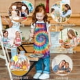 thumbnail image 6 of Rainbow Tie Dye Mandala Pattern Kids Aprons for Girls and Boys,Adjustable Neck Strap Toddler Aprons for Kids Cooking Baking, 6 of 6