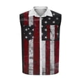 thumbnail image 4 of Ecqkame Men's Independence Day Tops Casual Retro Turndown Collar Sleeveless Jacket Shirt Loose Pockets Biker Tank Wine S, 4 of 5