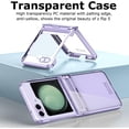 thumbnail image 2 of for Samsung Galaxy Z Flip 5 Case with Hinge Protection, One Piece Design Z Flip 5 Clear Case Slim Hard PC Bumper Phone Case for Z Flip 5 - Purple, 2 of 12
