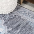 thumbnail image 2 of JONATHAN Y WASHABLE 2 x 8 Runner Rug, Wincer Chenille Cottage Medallion - Gray/Blue/White, WSH202D-28, 2 of 9