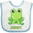 thumbnail image 3 of Inktastic Ribbit Cute Green Frog Boys or Girls Baby Bib, 3 of 4