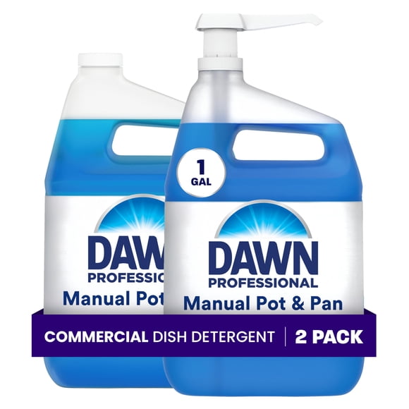 Dawn Détergent Manuel Professionnel pour Casseroles et Poêles, Savon à Vaisselle Liquide en Vrac pour Cuisines Commerciales, pour la Graisse Quotidienne dans les Éviers 3-Comp, Lot de 2