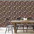 thumbnail image 5 of S4sassy Removable Nature-inspired Waterproof Wall Wrap, Textured Finish Wallcover, Minimal Floral Vine Contact Paper for Wallss, Dresser, Self Adhesive Vinyl Wallpaper Roll - Brown (25"x240"), 5 of 9