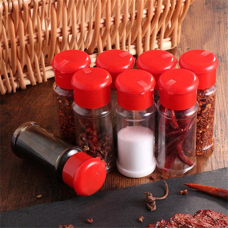 10Pcs 100ml Plastic Salt Pepper Seasoning Jar Condiment Bottles Sifter  Container