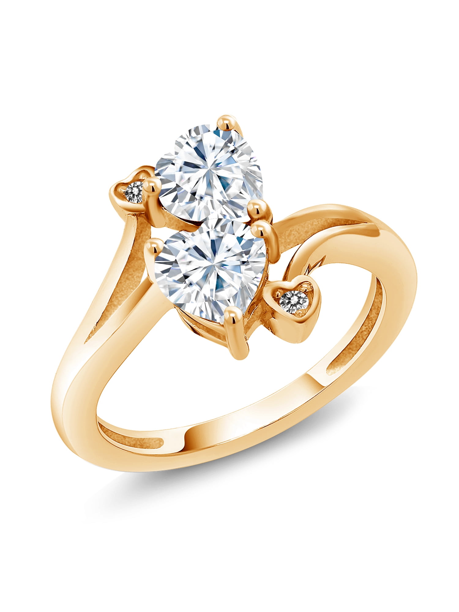 Details about   1Ct Gold Finish Love Horse Shoe Brilliant Round Diamond 925 Sterling Silver Ring 