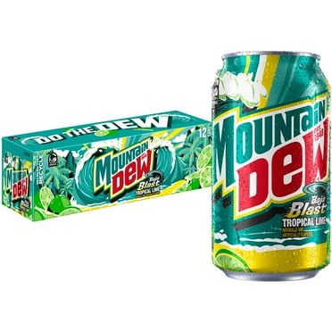 Mountain Dew Baja Blast Tropical Lime & Citrus Soda Pop, 12 fl oz 12 Pack Cans
