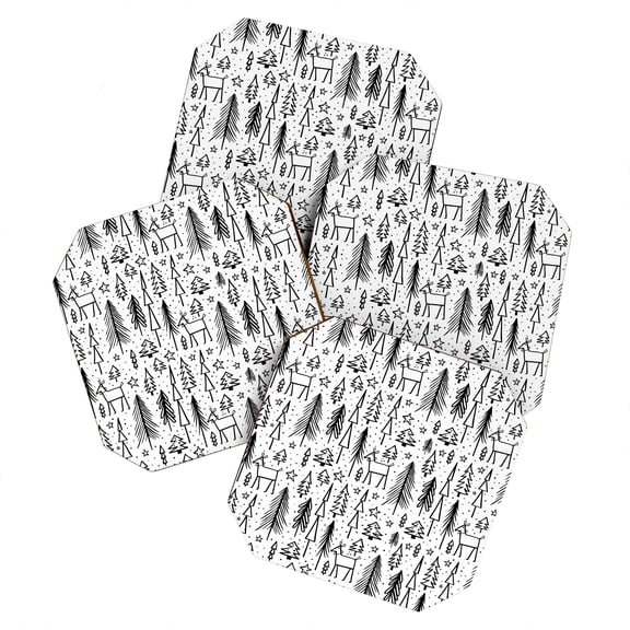 Society6 Heather Dutton Winter Wonderland White Set of 4 Coasters