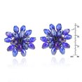 thumbnail image 5 of Dazzling Purple Chrysanthemum Floral Crystal Clip On Earrings, 5 of 5