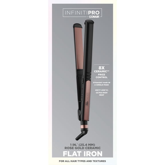 Infinitipro by Conair ® 1" 8x Ceramic Rose Gold Flat Iron