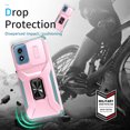 thumbnail image 3 of Allytech Rugged Case for Moto G Play 4G 2024, [Slide Camera Cover] [360° Rotating Kickstand] [Military Protection] [Magnetic Car Mount] Non-Slip Anti-Scratch Shockproof Heavy Duty Case - Rosegold, 3 of 8