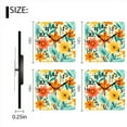 thumbnail image 3 of Square Wall Clock,Orange And Teal Flowers On Cream BackgSquare,Silent Non-Ticking Wall Clock Decor for Home Office Kitchen Living Room Bedroom(12inch), 3 of 4