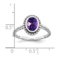 thumbnail image 2 of Auriga Fine Jewelry 14K White Gold Oval Amethyst Ring for Women Size- 7, 2 of 6
