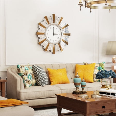 24 x 24 in Round Mirror Clock Glass Beveled Indoor Home Furniture Roman Numerals 24 x 24 in Round Mirror Clock Glass Beveled Indoor Home Furniture Roman Numerals