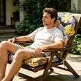 thumbnail image 4 of High Back Outdoor Chair Cushion, Waterproof Patio Chair Pad with Ties for Chairs, Rocking Chairs and Outdoor Furniture(Multi,110X50cm), 4 of 5