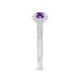 thumbnail image 3 of ANGARA Natural 0.25 Ct. Amethyst with Diamond Classic Ring in 14K White Gold for Women (Ring Size: 11.5), 3 of 9