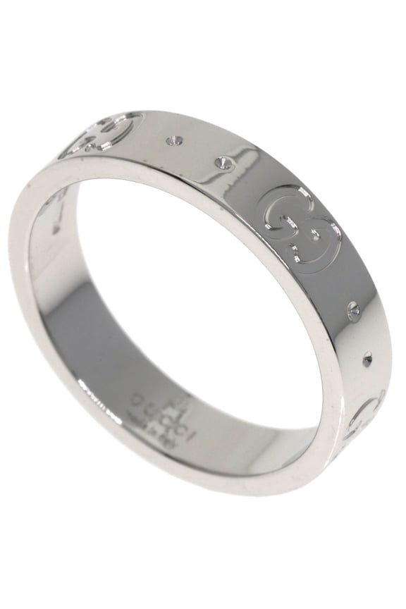 Pre-Owned Gucci Icon #9 Ring, 18K White Gold, Women's GUCCI