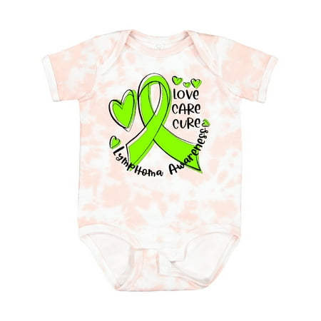 

Inktastic Love Care Cure Lymphoma Awareness Lime Green Ribbon Hearts Boys or Girls Baby Bodysuit