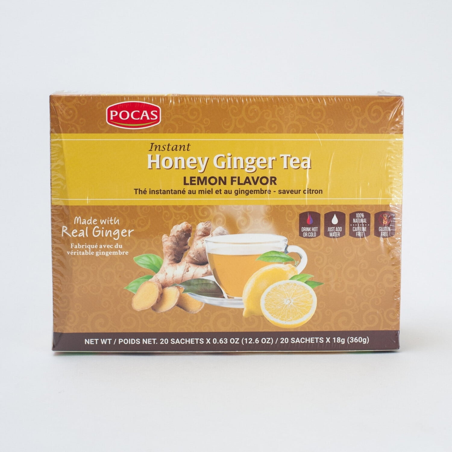 Pocas Honey Ginger Tea Instant Tea Powder Packets Ginger Honey