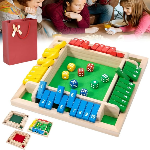 ACDANC Game,Dice Game,Funny Family Games-Shut The Box Board Game,Board Dice Game,Board Games Tapple,Board Games (Colorful)