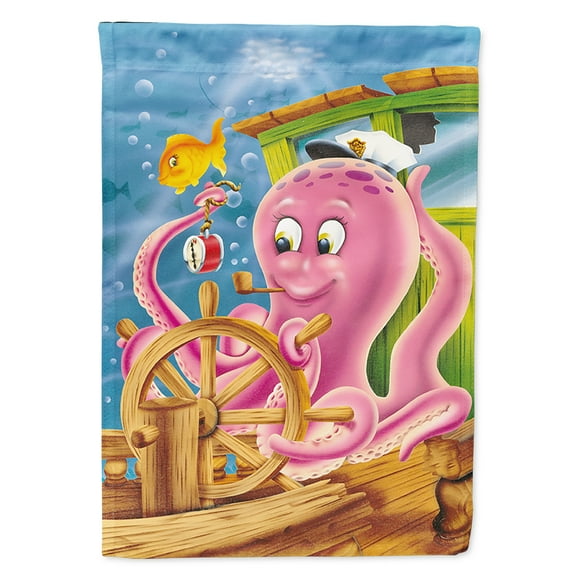 Carolines Treasures APH0472CHF Captain Octopus Flag Canvas House Size  Large multicolor