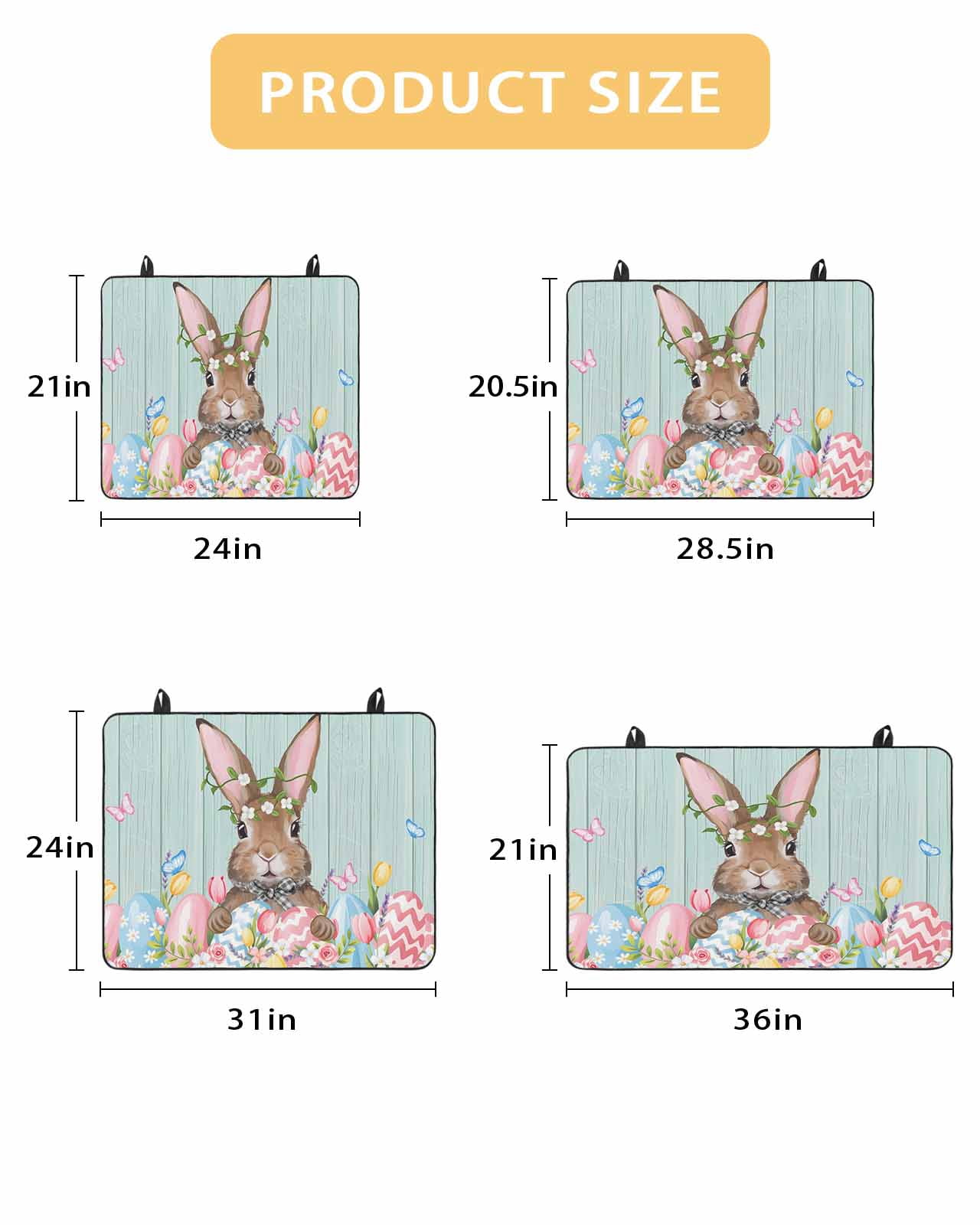 Large Induction Cooktop Protector Mat Bunny Easter Stove Top Covers for Electric Stove, Pink Blue Eggs Tulips Floral Rabbit Wooden Decorative Stove Burner Cover Mats, Glass Top Stove Cover