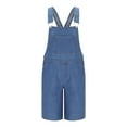 thumbnail image 5 of USNSM Mens Casual Bib Overall Shorts Lightweight Cotton Loose Fit Denim Jumpersuit Walkshort Pockets Rompers Blue XXL, 5 of 7