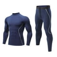 thumbnail image 4 of Wrtxtat Men's Casual Active Track Suits Slim Fit Crewneck Athletic Jogging Suits Fleece Tights Long Sleeve Top Strechable Outdoor Training Suits Navy XXL, 4 of 9