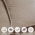 thumbnail image 5 of Superior Karina Cotton Velvet Lightweight Quilt Set, King, Light Brown, 5 of 11