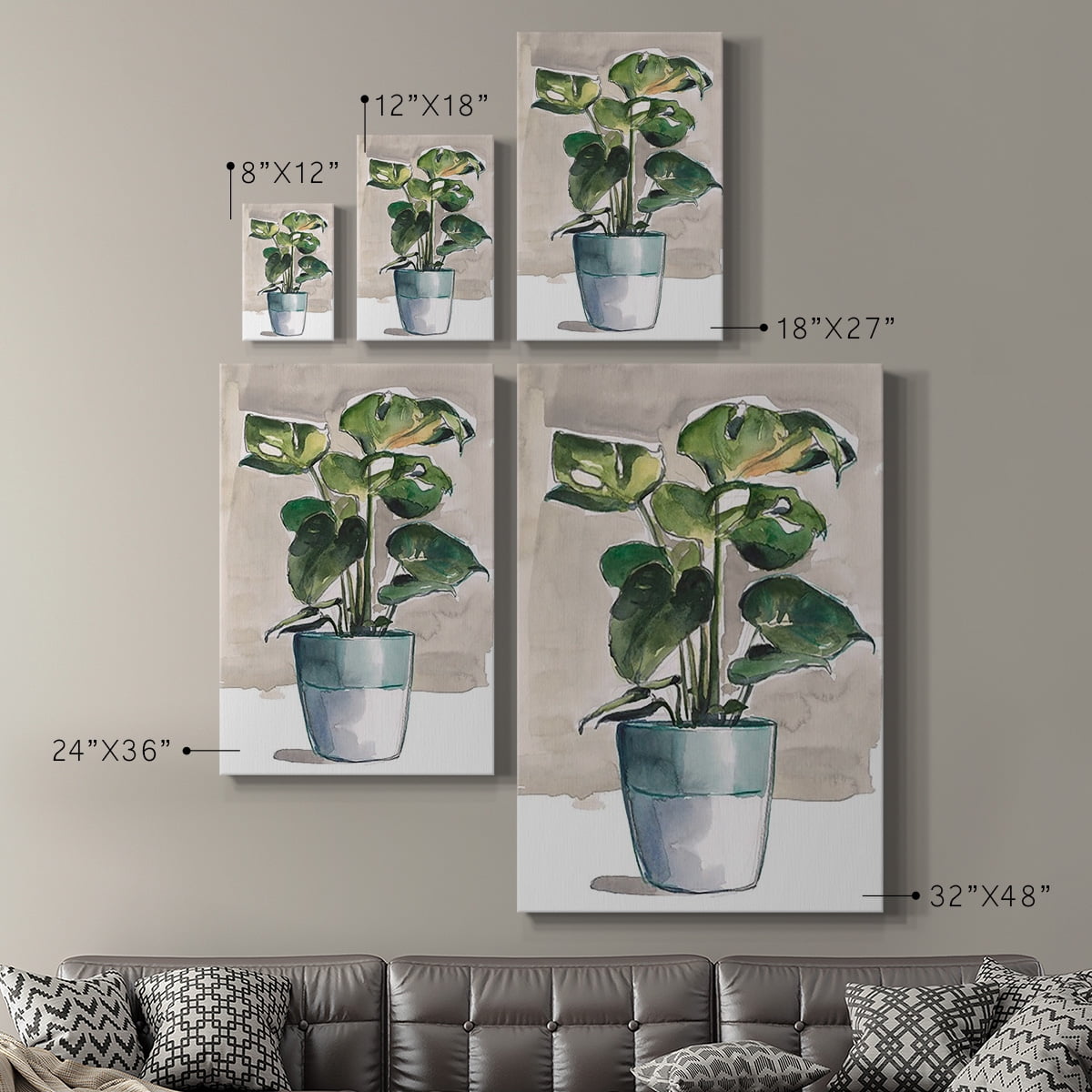Potted Houseplant II Premium Gallery Wrapped Canvas - Ready to Hang