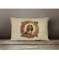 thumbnail image 4 of English Cocker Spaniel Christmas Flowers Throw Pillow 12 in x 16 in, 4 of 4