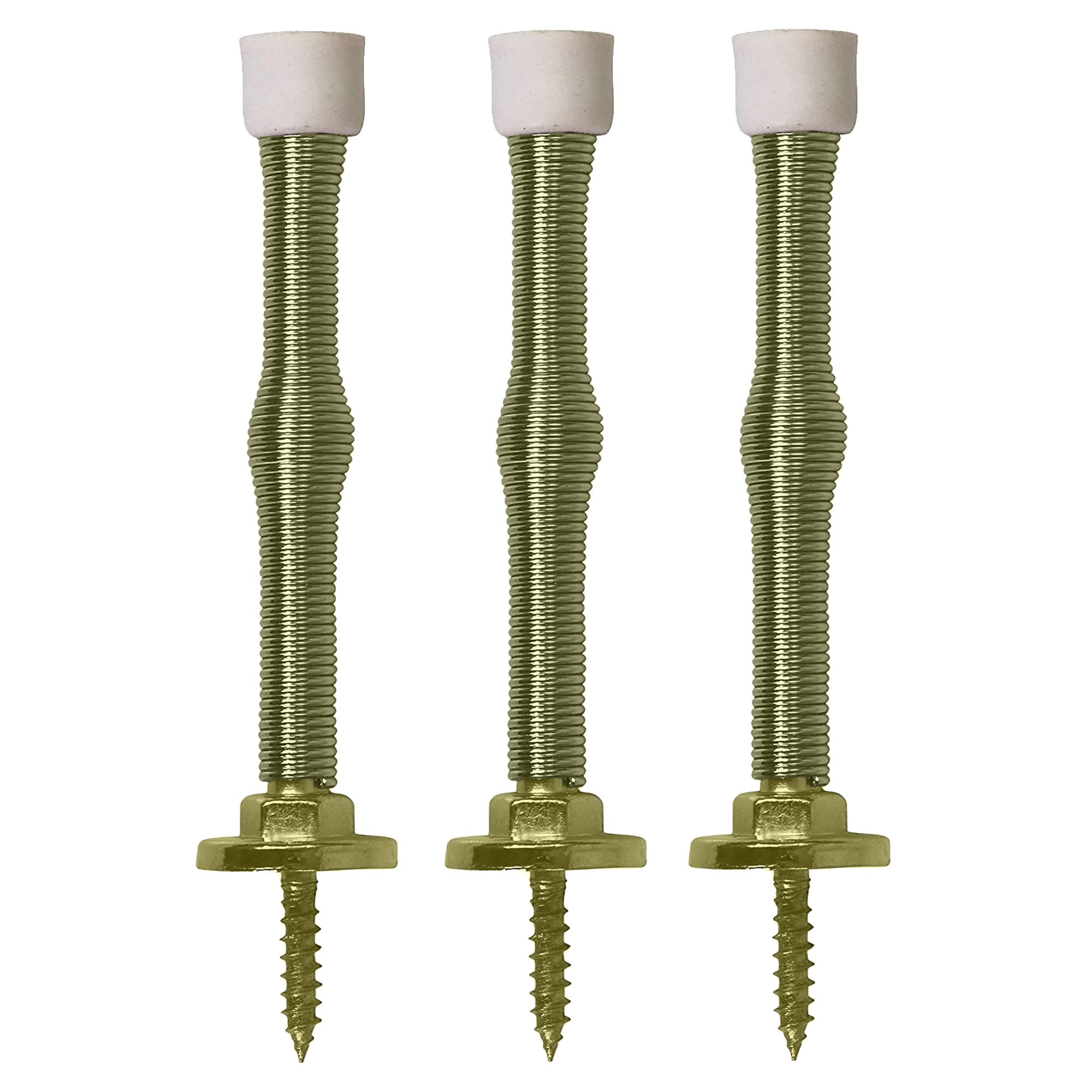 Wideskall 3 Packs Spring Door Stopper Spring Door Stop, Brass