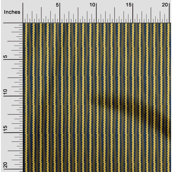 oneOone Viscose Chiffon Fabric Stripe Block Printed Fabric 1 Yard 42 Inch Wide