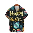 thumbnail image 2 of Idoravan Shirts for Men Big and Tall 4Xl Plus Size Tops 4X Short Sleeve Men's Fashion Casual Easter Print Shirt Short Sleeve Short Sleeve Lapel Shirt Top, 2 of 5