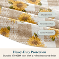 thumbnail image 3 of ComfiTime Vinyl Tablecloth - 60 Round Wipeable Plastic Table Cover, Flannel-Backed, Waterproof, Easy-Clean, Sunflower, 3 of 10