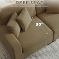 thumbnail image 3 of DREAMSIDEA L Shaped Sectional Sofa Couch for Living Room, Modern Corduroy L-Shaped Couch 3-Seat Sofa Sectional with Left-Armrest Chaise for Apartment & Small Space,Camel, 3 of 5