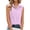 Pink, variant on cocolona Womens Sleeveless Button Shirts Summer Fashion Solid Color Loose Tank Tops Dressy Casual Tunic Blouses