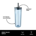 thumbnail image 3 of BUILT Torrent 24 oz Double-Wall Acrylic Tumbler Water Bottle with Straw, Teal, 3 of 11