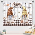 thumbnail image 4 of Coffee Kitchen Curtains,Rustic Farmhouse Vintage Funny Gnomes Coffee Rod Pocket Window Treatments for Cafe Bar Living Room Drapes Decor,84X63 Inch, 4 of 5
