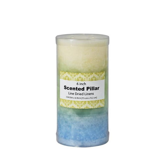 Jeco CPC-3610 Bougie Pilier Parfumée Tritone 3 x 6 Po, Bleu, Vert & Blanc
