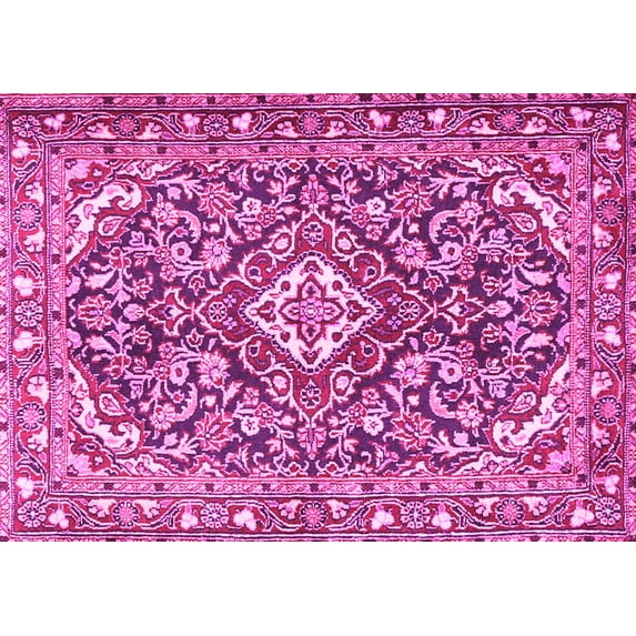 Ahgly Company Indoor Rectangle Medallion Pink Traditional Area Rugs, 2' x 5'