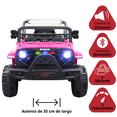 thumbnail image 3 of Camioneta Montable Eléctrica 4x4 para Niños Bluetooth Control Remoto Luces Led Batería 12V Soporta hasta 30 kg - Rosa, 3 of 8