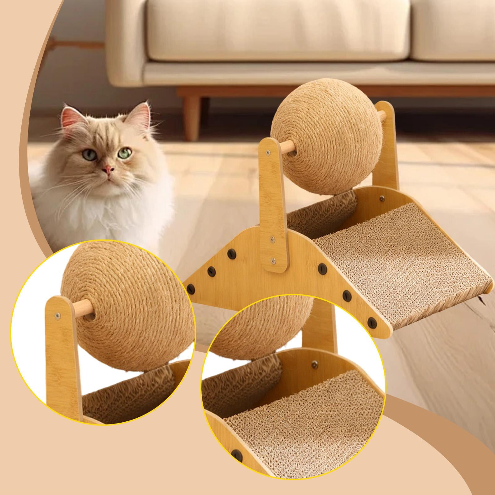 Bvdfgk Cat Scratcher Bed Kitten Scratch Pad Furniture Protector Sisal Scratcher Board with Ball for Sleeping Lying Playing Curled up S
