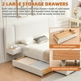 thumbnail image 3 of Zanmintaobo Queen Size Luxury Bed Frame,Upholstered Headboard,Storage Drawers Built-in Nightstand Components,No Box Spring Needed,Easy Assembly,Cream, 3 of 11