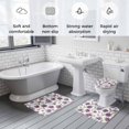 thumbnail image 6 of Purple Daisy Bathroom Rugs Set Watercolor Country Spring Purple Floral Bees Non Slip Absorbent Soft Bath Mats 3 Piece Set with Bathroom Rug, U-Shaped Floor Mat, Toilet Seat Cover Small Size, 6 of 9