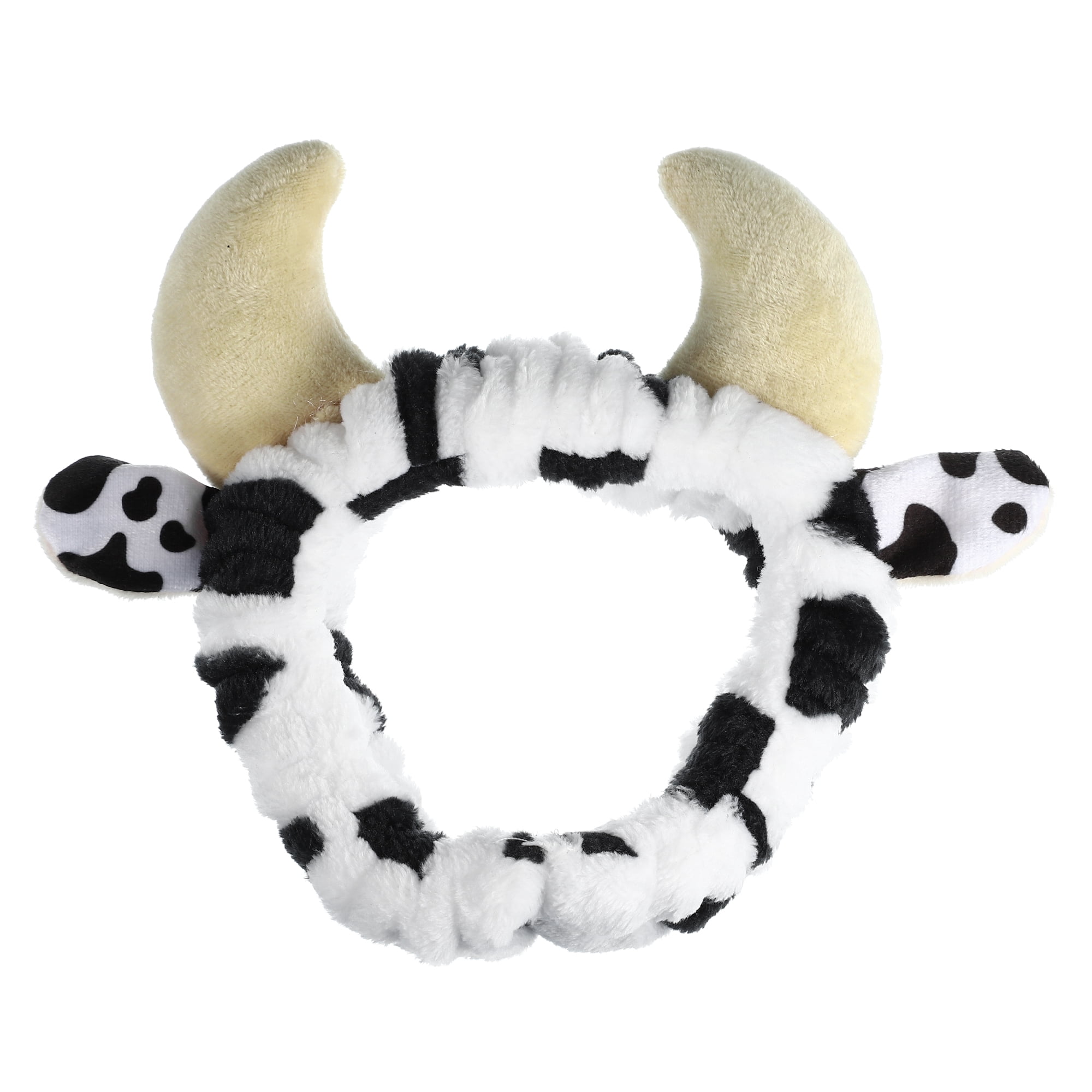 Unique Bargains Women's Cute Cartoon Cow Headbands 8.27"x7.09" Black White 1 Pc