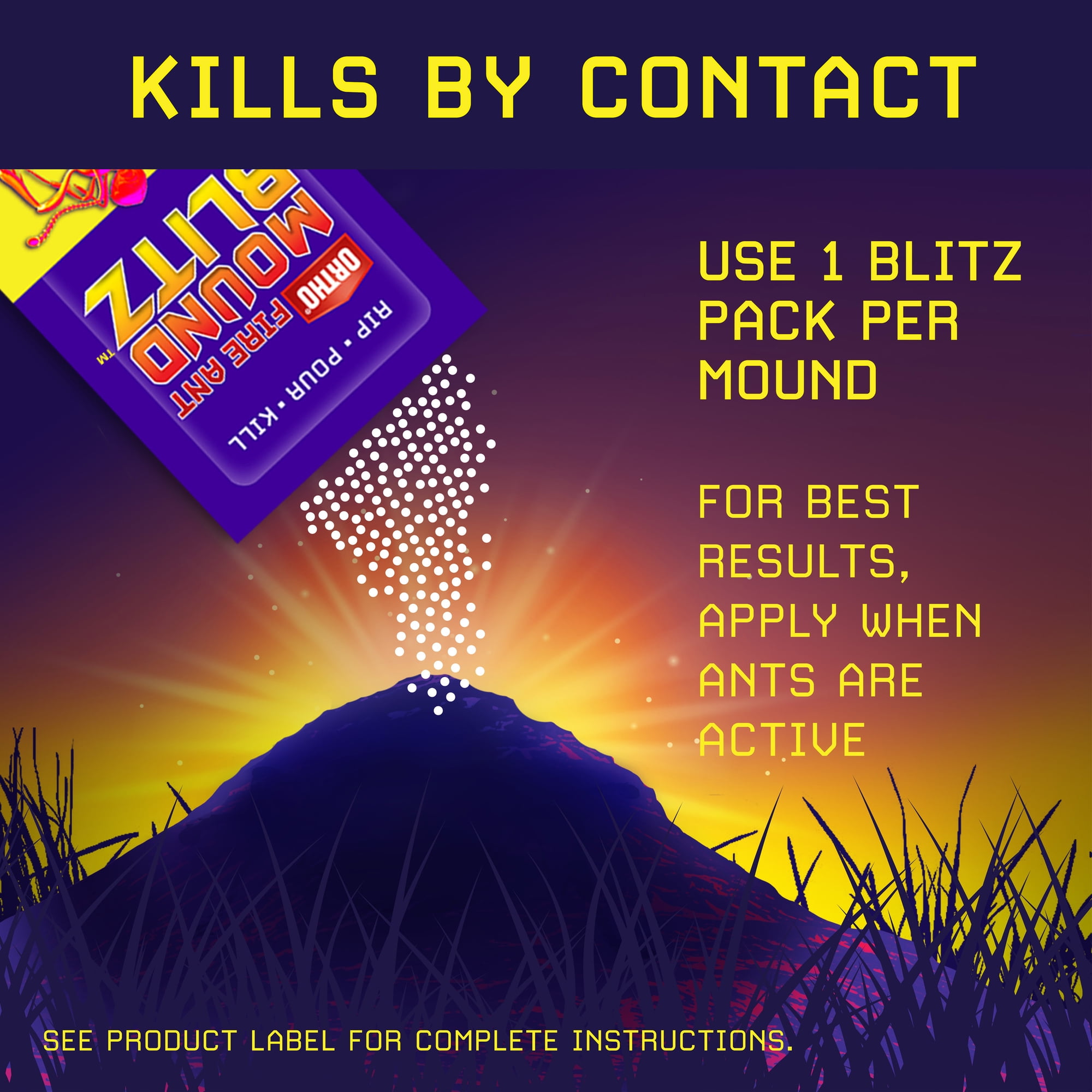 (2 pack) Ortho Fire Ant Mound Blitz, Fire Ant Killer, For Lawns, 8 Pre-Measured Packs