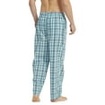thumbnail image 6 of Vulcanodon Mens 100% Cotton Pajama Pants, Soft Lightweight Sleep Pants with Pockets Plaid Pajama Bottoms for Men(Aqua Blue-Plaid, Large), 6 of 6