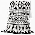 thumbnail image 2 of Southwestern Geometric Tribal Pattern, Festive Halloween Scene, Warm Flannel Blanket for Living Room and Reading Nook, Art Lovers Halloween Gift, Festive Home Decor, 2 of 9